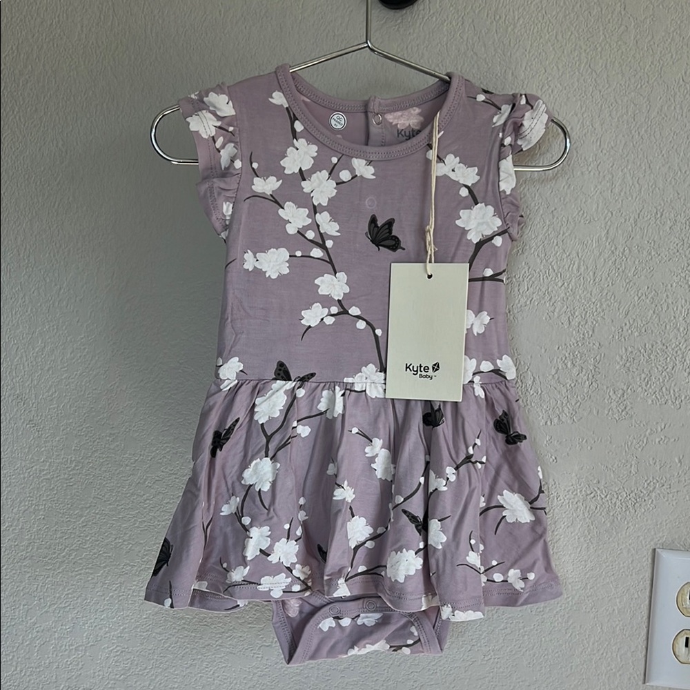 NWT Kyte Baby Twirl Bodysuit dress in Cherry Blossom